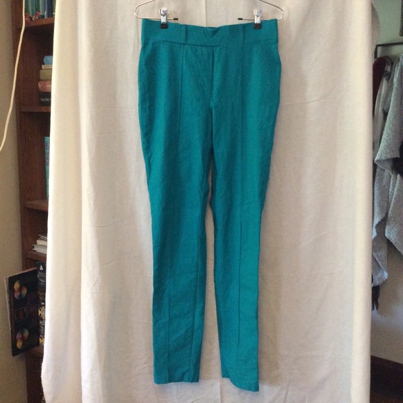 Teal slim fit capri trousers (trousers only) - Picture 2 of 3